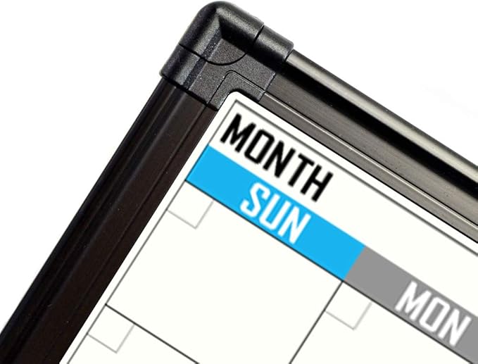 XBoard Dry Erase Calendar Whiteboard 48 X 36 - Combo White Board Calendar Monthly, Magnetic White Board + Corkboard with Black Aluminum Frame, Colorful Push Pins & Marker Tray Included