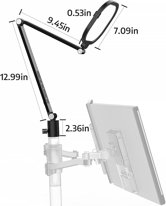 Desk Lamp for Computer Monitor Arms, Compatible with 1.18-1.38 inch Diameter Pole-Mounted Dual Monitor Stand, 1200LM Dimmable Desk Light with Remote Control, 31" Tall, CRI 95, Timer