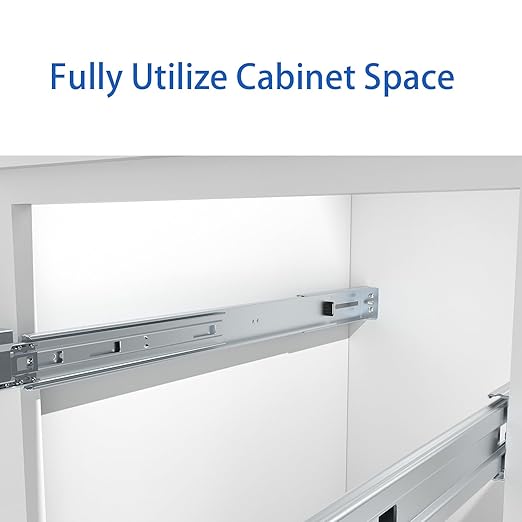 Double Pull Out Under Cabinet Trash Can 35 Qt Garbage Bin for 15" x 1.5" Face Frame, Grey -Only for 18" W*24" D Cabinet