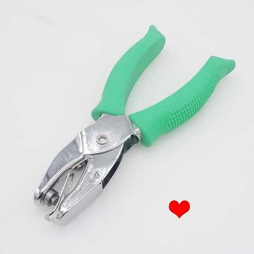 Handheld Heart Shape Hole Punch, 1/4 Inch Hole Size, Craft Paper Puncher, Single Pack, Ideal for DIY Projects and Office Use