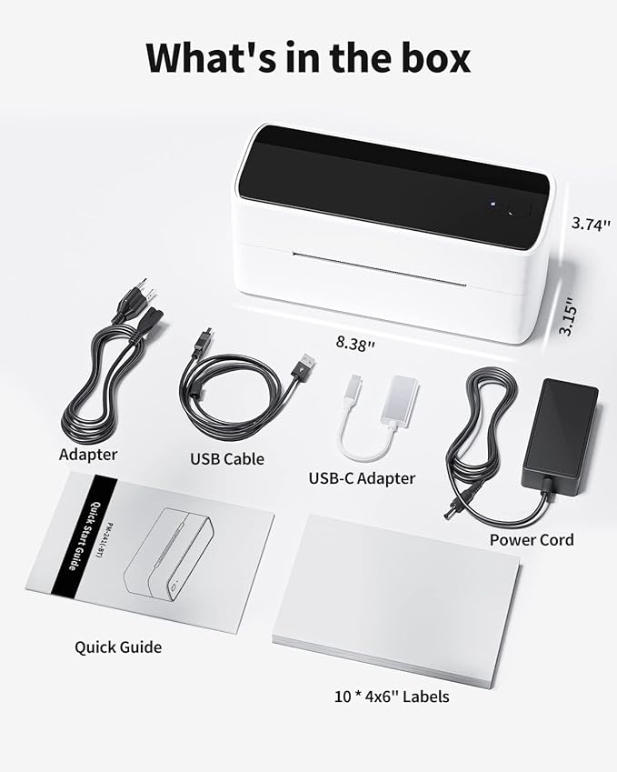Phomemo Bluetooth Thermal Printer for Shipping Packages - Wireless Label Printers for Small Business with Phone&Pad&PC, 241BT Shipping Label Printer Compatible with Amazon, Ebay, Shopify, USPS, Temu