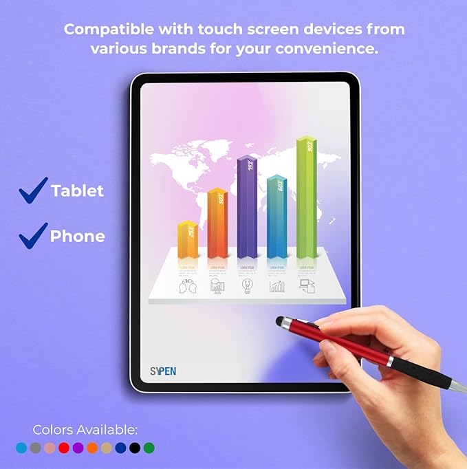 Personalized Pens With your Custom Logo or Text-300 Pack Bulk-for Businesses, Parties, and Events, 2 in 1 Ballpoint Pen & Stylus for Touchscreen Devices, L'Blue Barrel, Black Ink