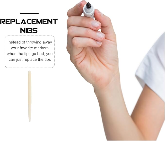 STOBOK 30Pcs Pen Tips Acrylic Paint Marker Nibs Replacement Nib Tips Paint Markers Painting Pens Nib Permanent Marker Pen 2MM