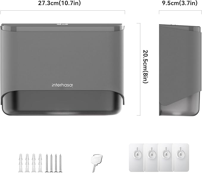 Commercial Paper Towel Dispenser Wall Mount Adhesive Multifold Trifold cFold Folded Paper Hand Towel Dispenser for Bathroom 10.7" L x 3.7" W x 8" H