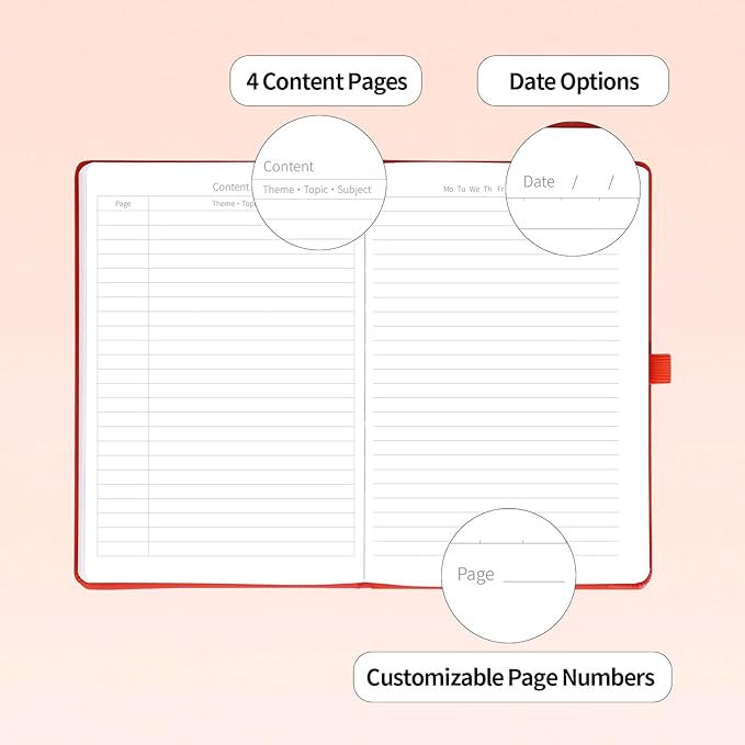 KODAPAGE A5 Liend Journal Notebook, 7mm College Ruled Notepad, Journaling for Writing, Work, School, Travel and Note Taking, Hardcover 224 Pages (112 Sheets) 5.5 x 8.3 inches Multicolored (8 Pack)