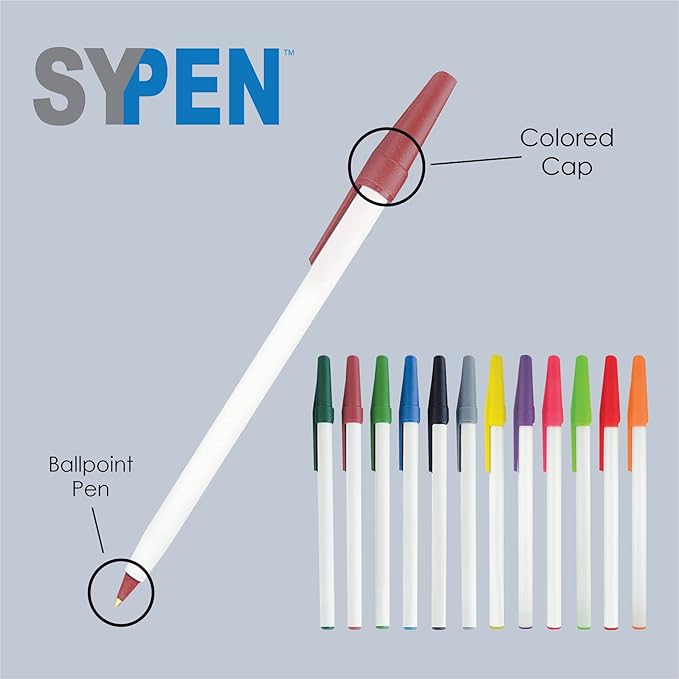 Personalized Stick Pens With your Custom Logo or Text-500 Pack Bulk-for Businesses, Parties, and Events, Custom Printed Slim Ballpoint Pens with Cap, Purple, Black Ink
