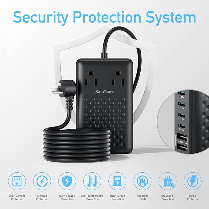 Charging Station 140W USB C Charger Block, Upgraded GaN III 8-in-1 Fast Charging Station Hub，PD 65W Laptop Charger Adapter Compatible with Compatible with MacBook Air/Pro,iPhone16/15,Galaxy S24 etc