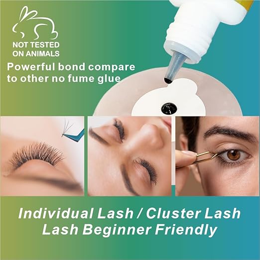 Lash Cluster Glue Waterproof, DIY Lash Extension Glue Sensitive Eyes,Individual Lash, DIY at Home, No Fumes, Last 2-3 Weeks, for Self Application or Salon Professionals 5ml