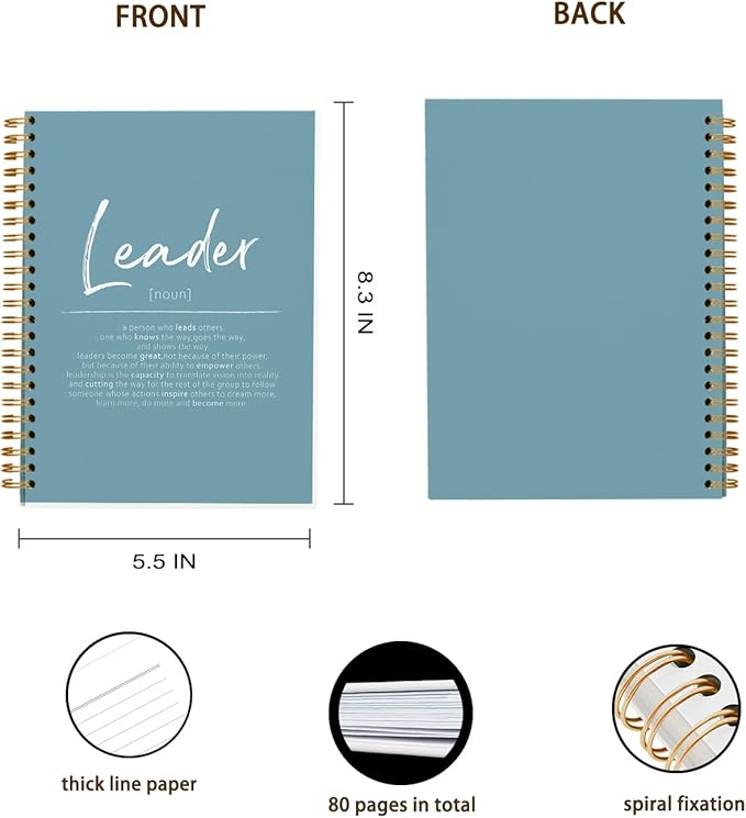 OXW Blue Meeting Notebooks for Work, Leadership Gifts Office Work Notebook Journal for Writing Note Taking, Thank You Gifts for Women Men Leader Mentor Boss Manager Principal, 5.5"x8.3"