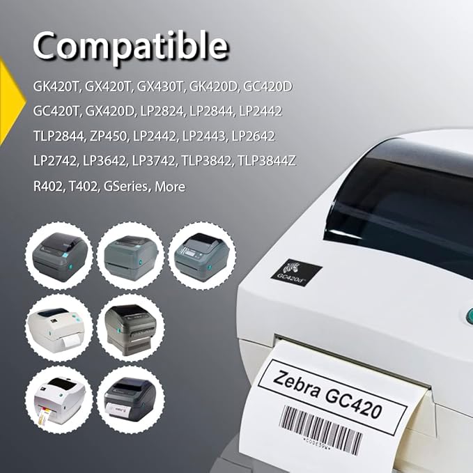 BETCKEY - 1.25" x 1" (32 mm x 25 mm) UPC Barcode & Address Labels Compatible with Zebra & More Label Printer,Premium Adhesive & Perforated [6 Rolls, 8280 Labels]