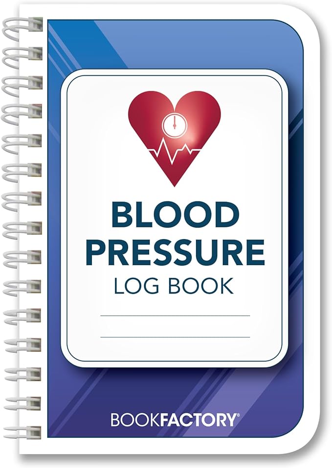 BookFactory Blood Pressure Log Book/Blood Pressure Monitoring Logbook/Personal Medical Tracking Notebook - 104 Pages, 3.5" x 5.5", Wire-O (LOG-104-M3CW-PP(Blood-Pressure))