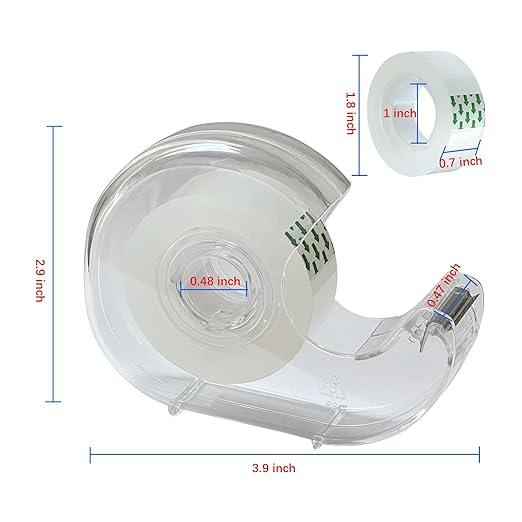 Clear Tape, Transparent Tape for Office, 3/4 in, Dispensered, 24 Packs