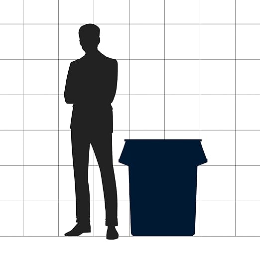 55 Gallon White Round Commercial Trash Can with Lid