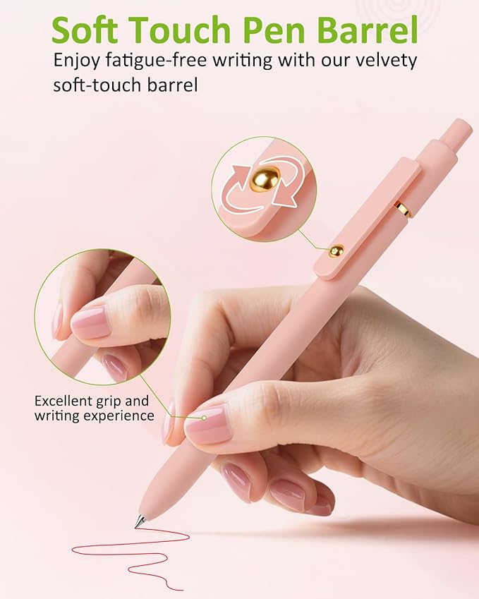 FIOVER Colored Pens, 6 Pack Colorful Gel Pens, Quick-Dry 0.7mm Medium Point for Journaling, Note Taking, Doodling, Aesthetic Office School Supplies, Gifts for Women Men(Multiple Colors)