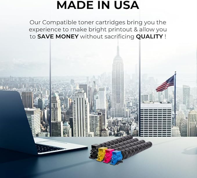 Toner Pros Compatible Replacement Toner Cartridge for Kyocera TK-8377 – High Yield Black TK-8377K, Cyan TK-8377C, Magenta TK-8377M, Yellow TK-8377Y – for TASKalfa 3554ci Printer – 4-Pack