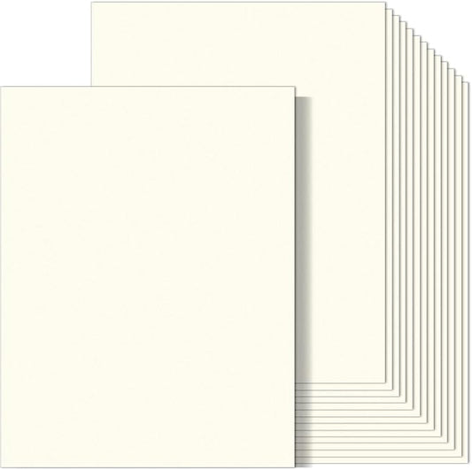 MixTeach 100 Sheets Cream Cardstock 8.5 x 11 Inch Thick Cardstock Paper, 250gsm/92lb Double Sided Cream Card Stock Printer Paper for Cards Making, Crafts, Scrapbook, Invitations, Drawing, Printing