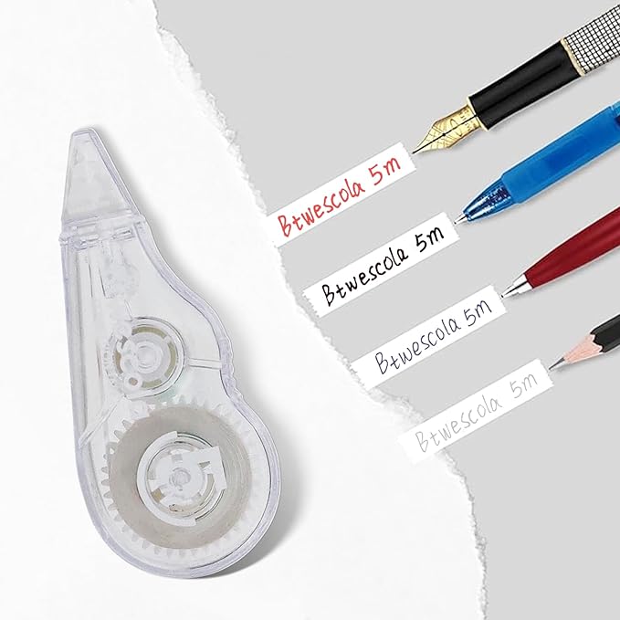 Correction Tape, 16.4FT EZ Tear-resistant Correction Tape, Easy To Use Applicator for Instant Correction Without Drying Time (20pcs/set)