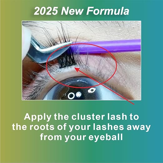 Lash Cluster Glue Waterproof, DIY Lash Extension Glue Sensitive Eyes,Individual Lash, DIY at Home, No Fumes, Last 2-3 Weeks, for Self Application or Salon Professionals 5ml