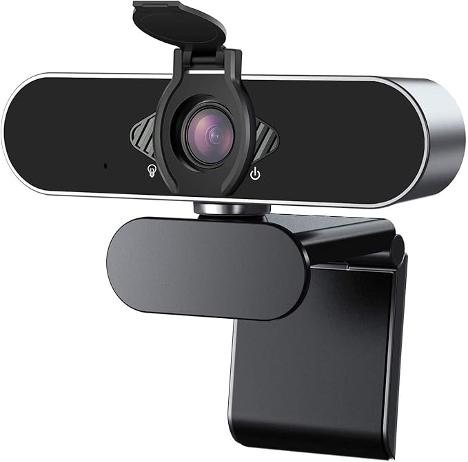Webcam 1080P HD with Microphone & Privacy Cover, USB Web Cam with Live Streaming HD Video for Mac, PC, Computer and Laptop, Wide Angle Lens 1080P Web Camera with 360 Degree Flexible Mount
