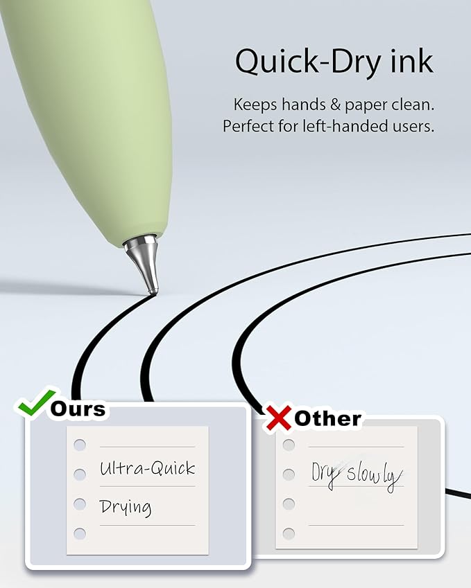 8pc Gel Pens, 0.7mm Black Ink, Medium Tip - Fast-Dry, No Bleed, Gradient Colors for Office & School