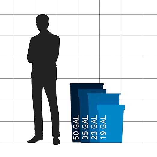 35 Gallon Black Square Commercial Trash Can