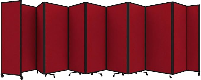 Versare Room Divider 360 Portable Wall Partition | Folding Panels | Large Freestanding Divider | Locking Wheels | Temporary Room Separator
