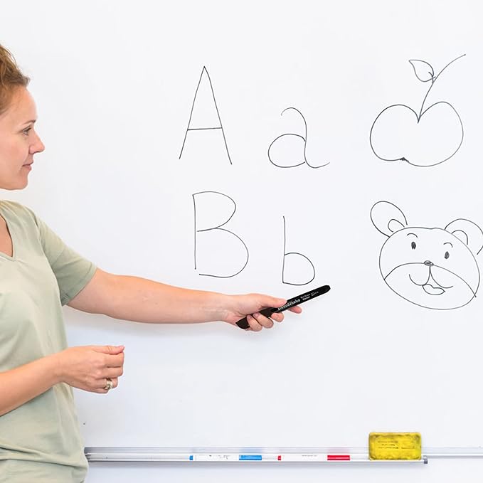 Dabo&Shobo Wet Erase Markers, 24-Count Smudge-Free Markers, 12 Colors Fine Tip, Erases With Water! Wet-Erase Low Odor Marker For Office, School And Home