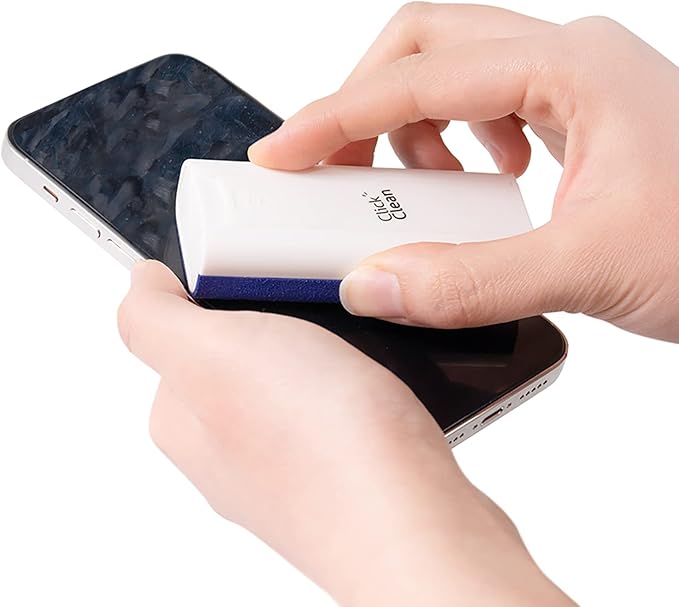 CLICK CLEAN Touchscreen Mist Cleaner, Screen Cleaner, All in One Screen Cleaner Spray with Microfiber and Phone Stand for All Phones, Laptop and Tablet Screens (Dark Blue)