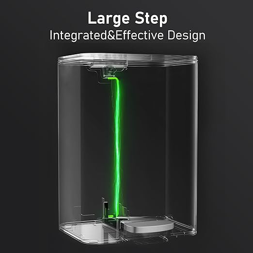 Arlopu 13.2+1.3 Gallon Step Trash Can, Stainless Steel Garbage Bin, Soft-Close Rubbish Bin with Removable Plastic Inner Bucket, Fingerprint-Proof, Lid Dustbin, for Kitchen Home (Black)