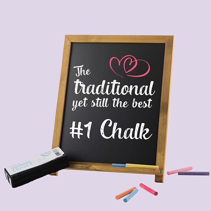 kedudes Chalk for Kids - 24 Pack Colored Chalks for Chalkboard - 12 Pack of Dustless White Chalks and 12 Pack of Assorted Colors - Chalk for Kids and Toddlers - 2 Boxes, White and Multicolor