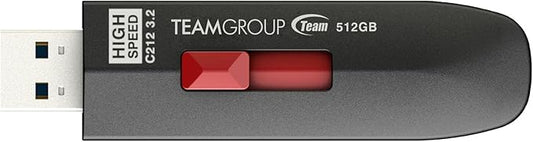 TEAMGROUP C212 Extreme Speed 512GB 1000/800MB/s USB 3.2 Gen 2 Easy Push-and-Pul Flash Thumb Drive External Data Storage Memory Stick Compatible with Computer/Laptop/PS4 PS5 TC2123512GB01