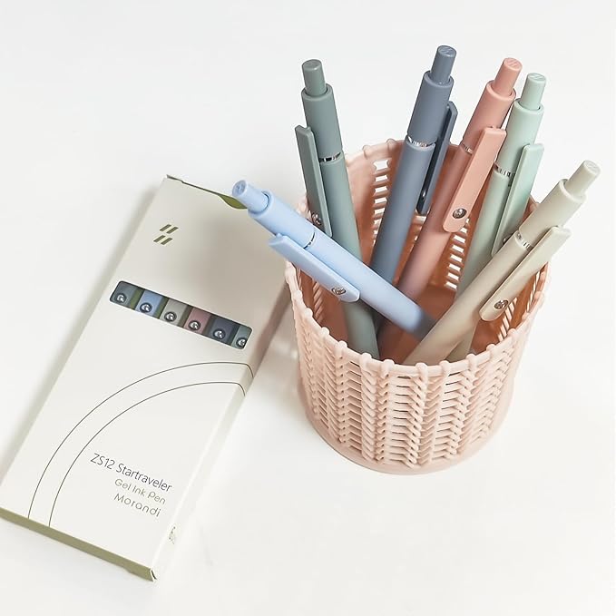 Gel Pens, 6 Pcs 0.5mm Fine Point Smooth Writing Pens Japanese Cute Pens, High-End Series Black Ink Pens for Journaling Note Taking, School Office Supplies for Women Men (6 Pcs Morandi)
