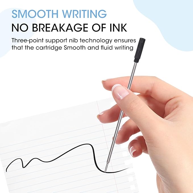 0.7 mm Ballpoint Ink Twist Pen Refills, 15 Pcs Medium Point Metal Smooth Writing Replaceable Ink Refill, Stationery Compatible for Cross Ballpoint Replacement (4.6in M) (Black+Red, 15)