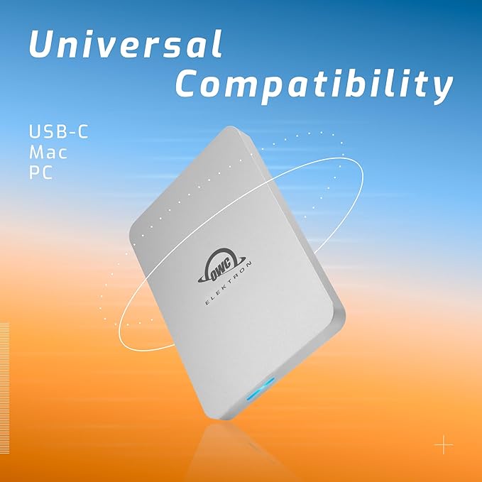 OWC 480GB Envoy Pro Elektron USB 3.2 (10Gb/s) Bus-Powered Portable NVMe SSD, Compatible with Thunderbolt and USB Macs, PCs, and Devices Like iPad Pro/Chromebook, Includes USB-C Cable