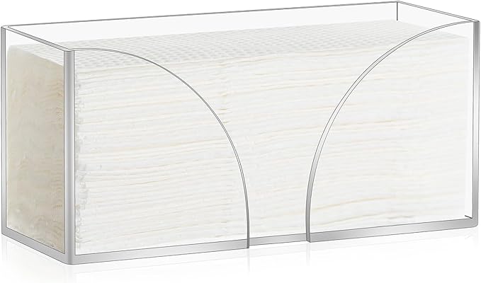 1PCS Paper Towel Holder, Acrylic, Clear, Minimalist, Countertop, Bathroom, Kitchen, Napkin Holder, Z-fold, C-fold, MultiFold Trifold