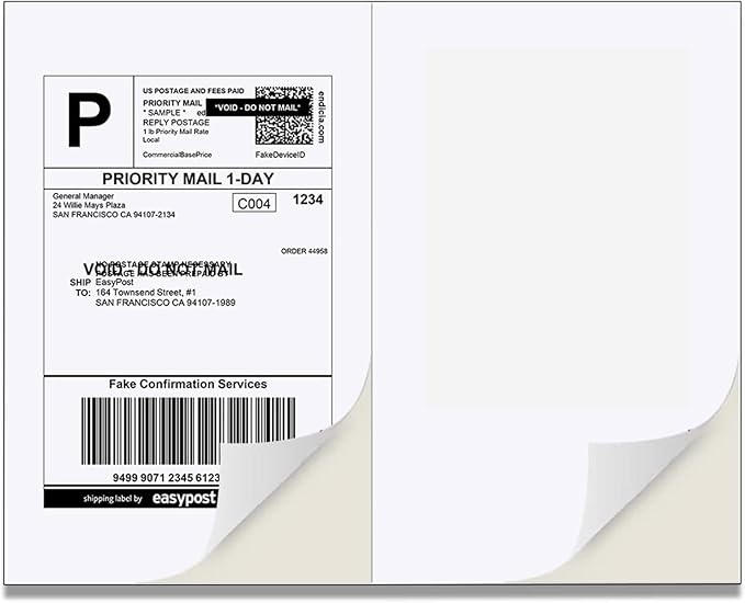 BESTEASY 16000 Half Sheet Self Adhesive Shipping Labels, Laser/Ink Jet White Blank Shipping Labels 8.5" x 5.5" Address Labels (8000 Sheets Total 16000 Labels)