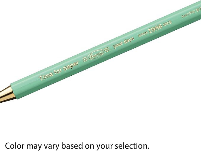 MARK'STYLE Time For Paper – Retro styling Ballpoint Pen, 0.5mm Black Gel Ink, For Office, School, and Journaling | Made in Japan, Refill Included (Mint)