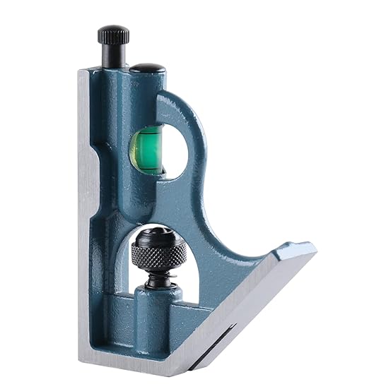 Accusize Industrial Tools 6'' 3 Pc Combination Square Ruler Set Protractor Satin, 4-R Graduation, 0000-8100