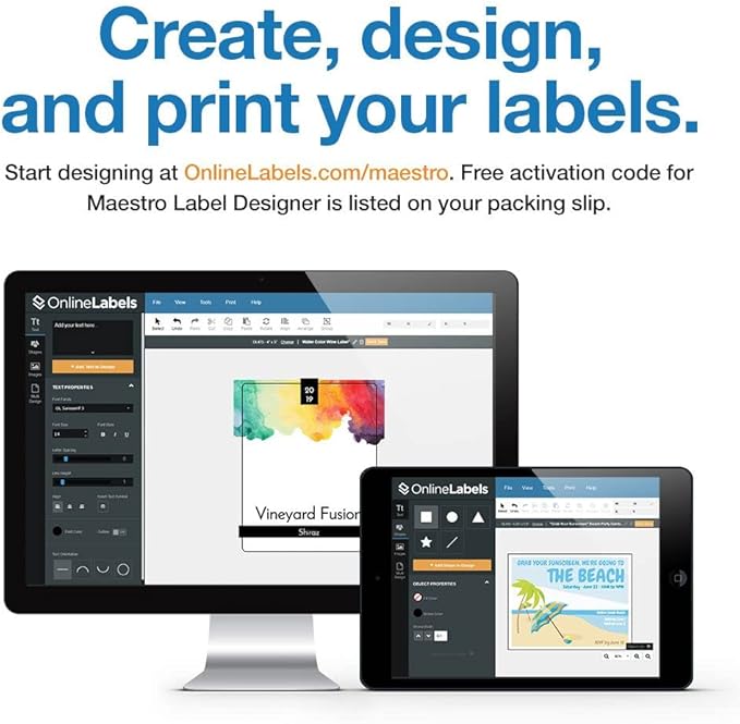 4 x 5 Rectangle Mailing Labels - Permanent, White Matte - Shipping, Wine, Product - Pack of 20,000-5,000 Sheets - Inkjet/Laser Printers - Online Labels