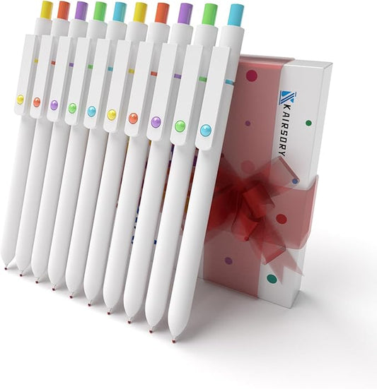 White Gel Pens,0.5mm Fine Point Tip,Quick Drying Ink, Aesthetic Cute Office School Supplies Gifts for Women Men, High-End Series for Journaling Note Taking(10 Pcs Black Ink-Pearl White shaft pen)