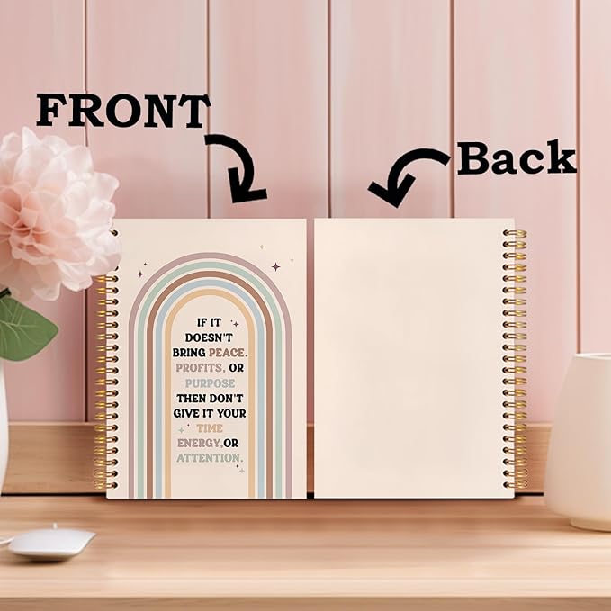 SNNDER Motivational Rainbow Spiral Notebooks, Inspirational Quote Journaling Notebook, Self Care Notebook for Note Taking, Positive Affirmation Gifts for Women, 5.5x8.3 Inch