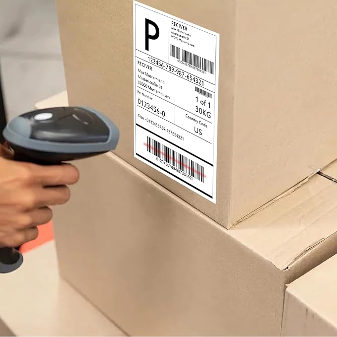 50 Half Sheet Self Adhesive Shipping Labels, 8.5" x 5.5" Address Labels for Laser & Inkjet Printers(50 labels-25 Sheet)