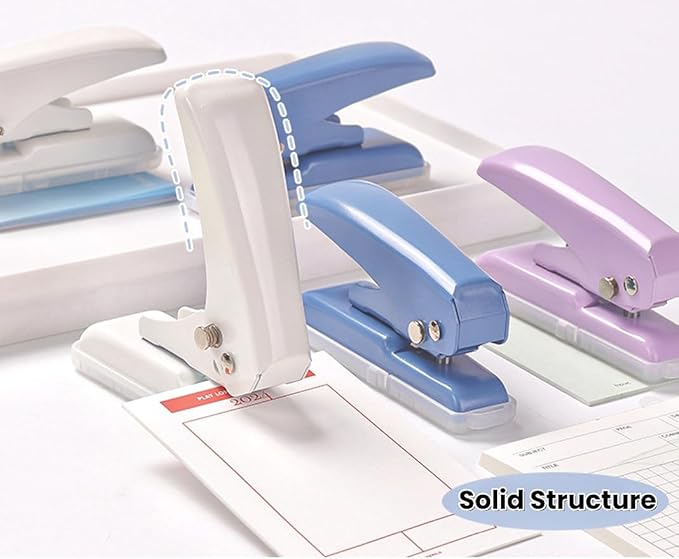 Single Hole Punch, 40 Sheets Punch Capacity Hole Puncher Heavy Duty Hole Puncher Single Small Hole Punch One Hole Puncher for Crafts Paper Cards Tags Scrapbook-1/4 inch Hole, Purple