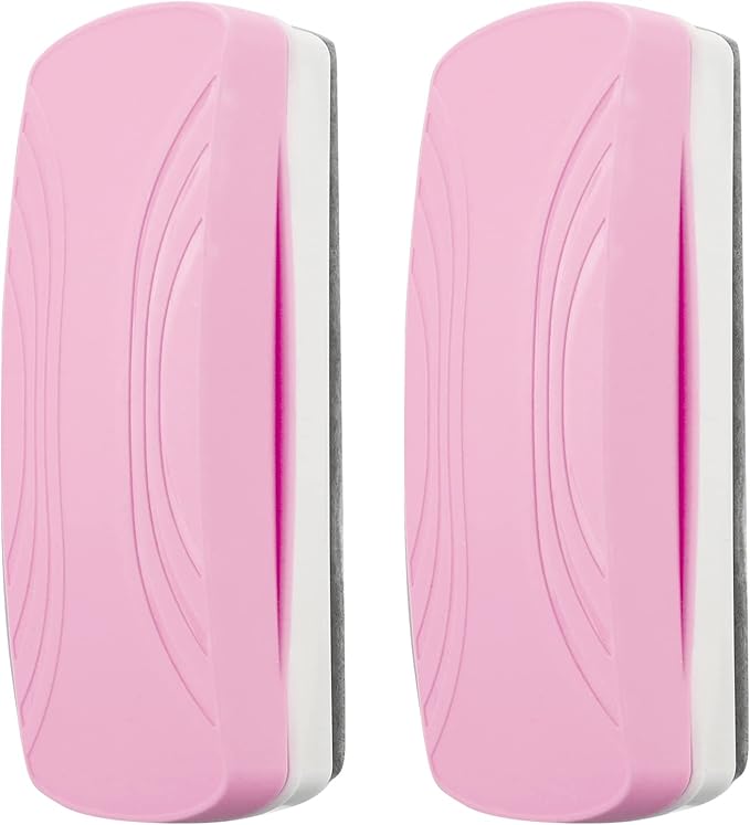 Ddaowanx Whiteboard Eraser, Magnetic Dry Erase Eraser, Glass Board Eraser,School and Office Supplies, Pack of 2 (Pink)