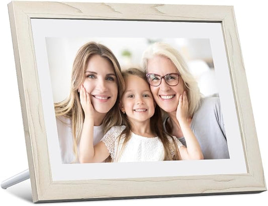 Dragon Touch Digital Picture Frame WiFi 10 inch IPS Touch Screen Digital Photo Frame Display, 32GB Storage, Auto-Rotate, Share Photos via App, Email, Cloud, Classic 10 White, XKS0001-WT-US2
