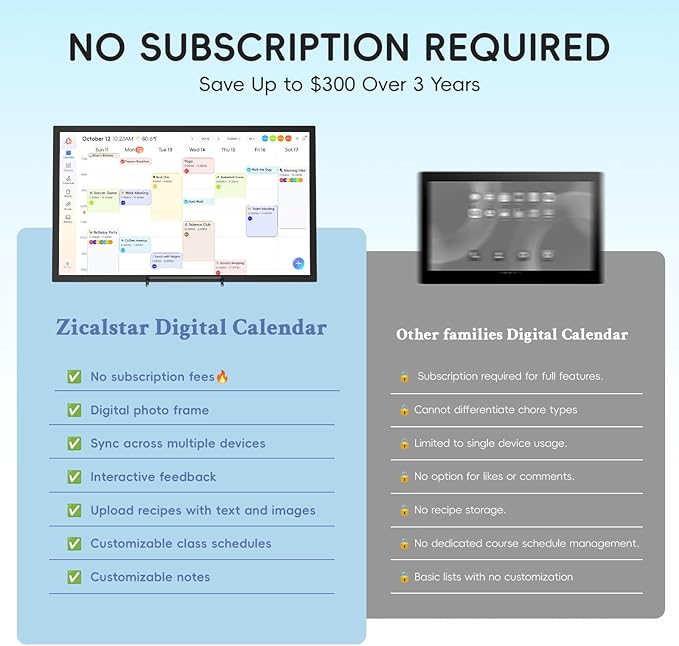 15.6" Digital Calendar Chore Chart, Ultra-HD Interactive Touchscreen, No Subscription Required, Electronic Smart Family Planner & Organizer, Wall Mount Included, Ensuring Seamless Scheduling