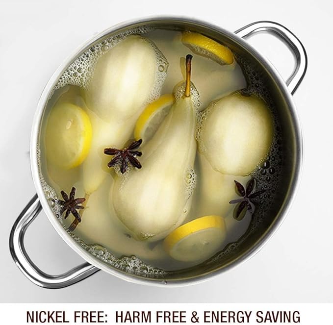 HOMICHEF Small Stock Pot 4 Quart Nickel Free Stainless Steel - Small 4Qt Stockpot With Glass Lid - Soup Pot Cooking Pot 4 Quart