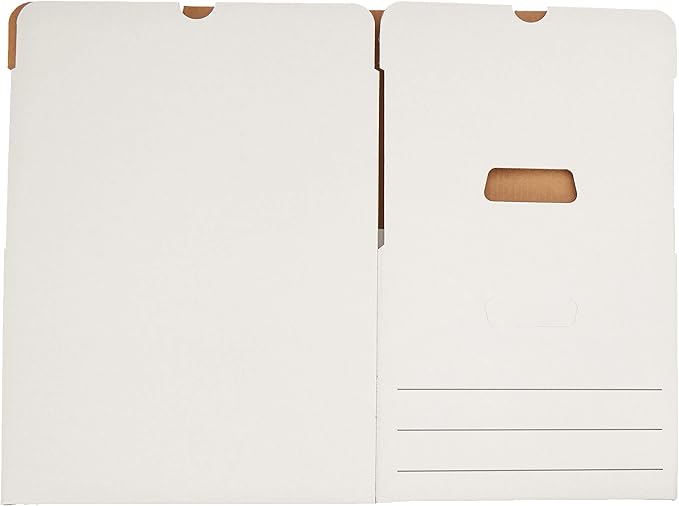 Amazon Basics Medium Duty Storage/Filing Boxes With Lid and Handles, Legal/Letter Size, 12-Pack, White, 16.2" L x 12.5" W x 10.5" H