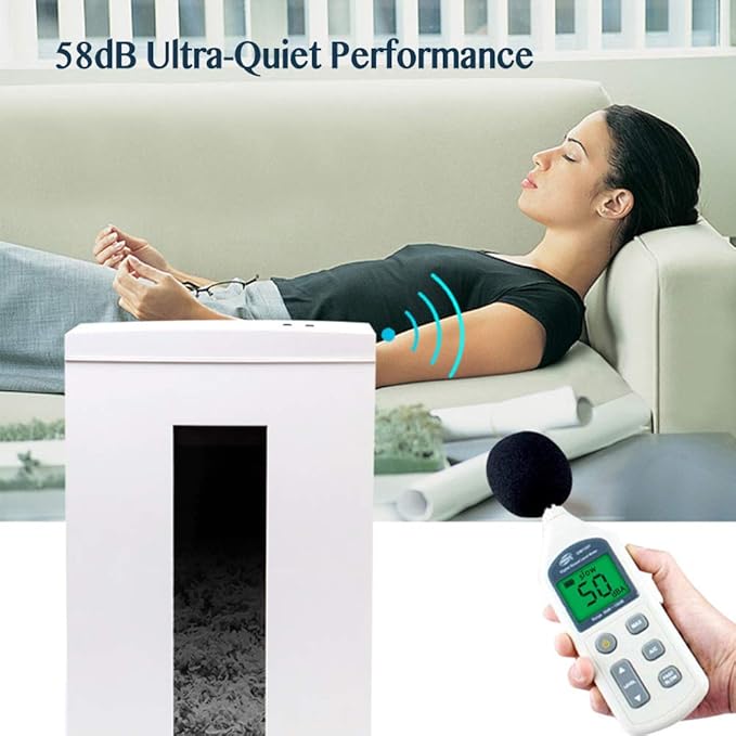 WOLVERINE 18-Sheet Shredders for Home Office Heavy Duty P-4 Security Level Crosscut Paper Shredder Paper/CD/Card Ultra Quiet Paper Shredder for Home with 6 Gallons Pullout Waste Bin SD9113(White ETL)