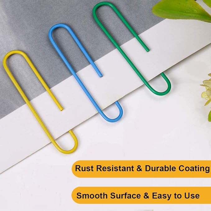 Vinaco 300PCS Paper Clips and Binder Clips Assorted Sizes, Colored Paper Clips (2" Large/1.3" Medium), Binder Clips (1" Medium /0.75" Small/0.6" Mini) and Rubber Bands for Home Office School